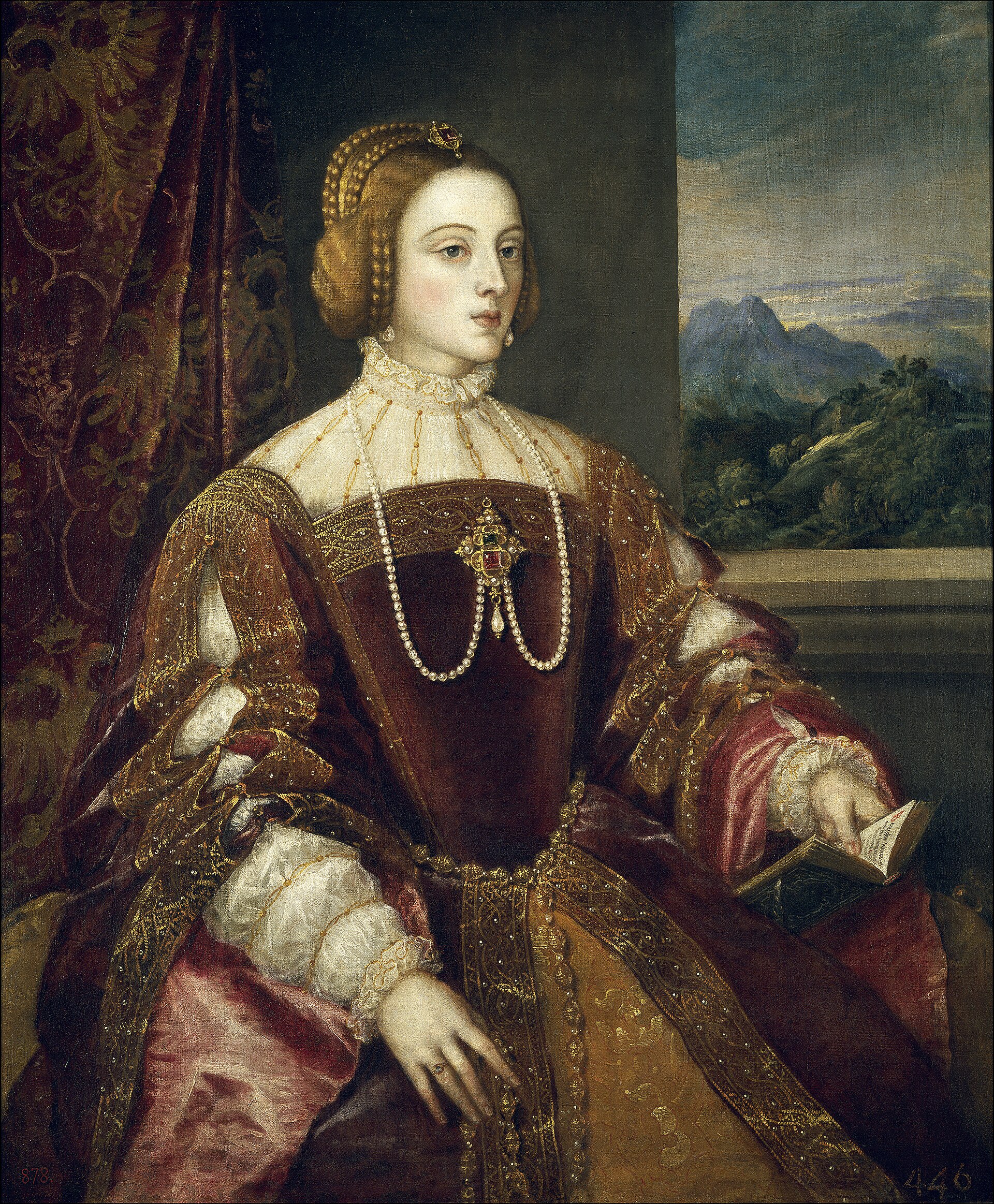 Imagem de referência de Retrato de Isabel de Portugal, descrito nos dados abertos como pintura de Ticiano