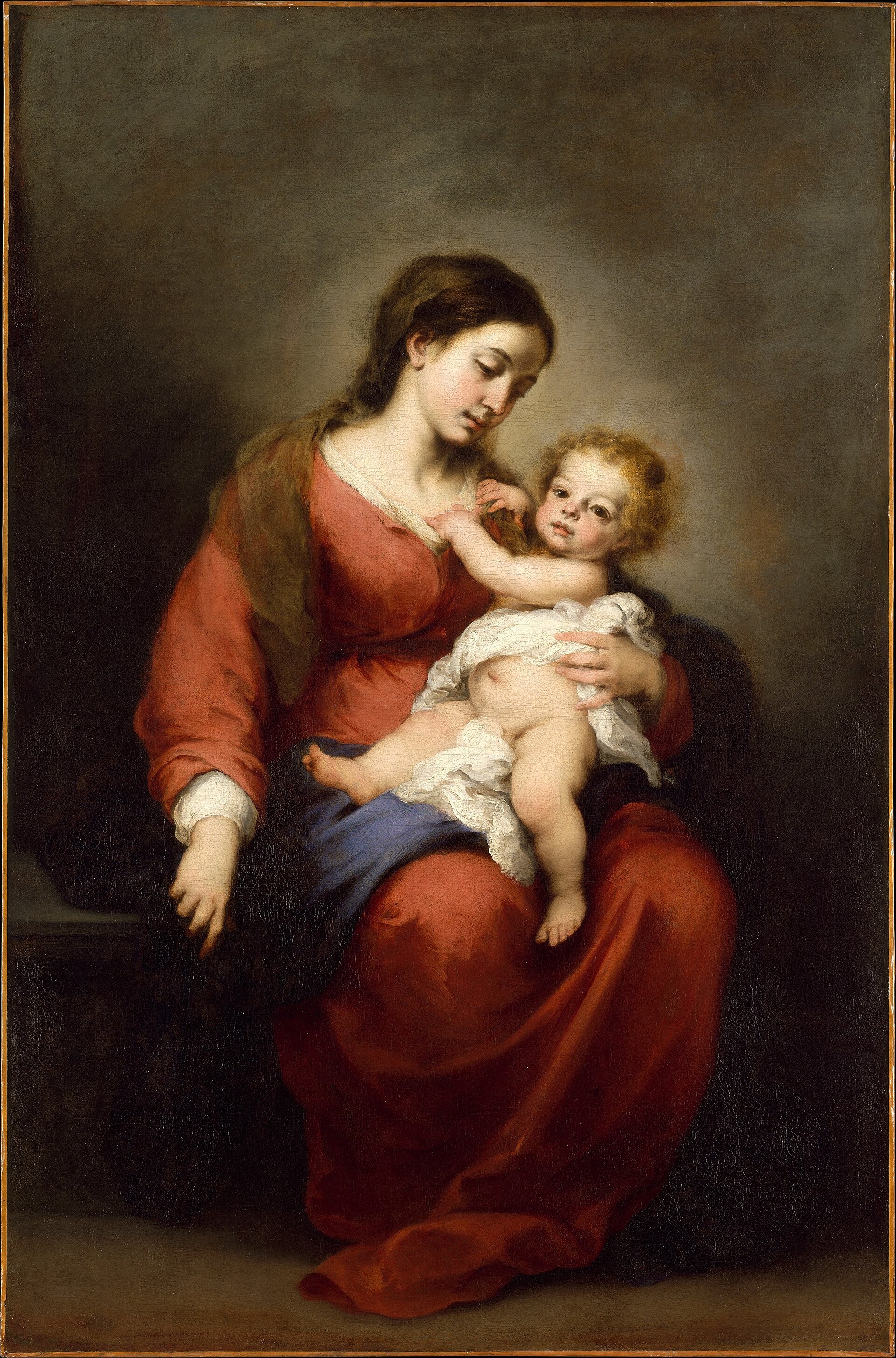 Imagem de referência de A Virgem e o Menino, descrito nos dados abertos como pintura de Bartolomé Esteban Murillo