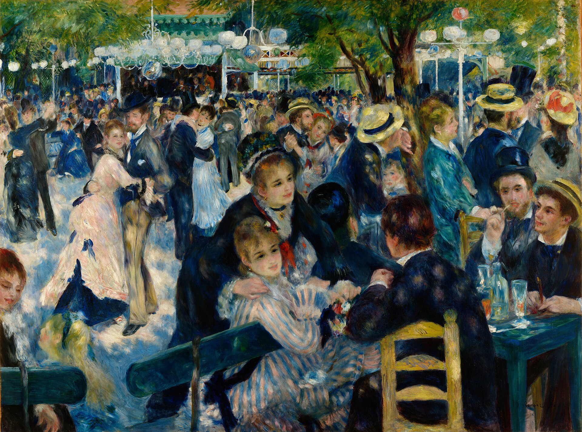 Imagem de referência de O Baile no Moulin de la Galette, descrito nos dados abertos como pintura de Auguste Renoir