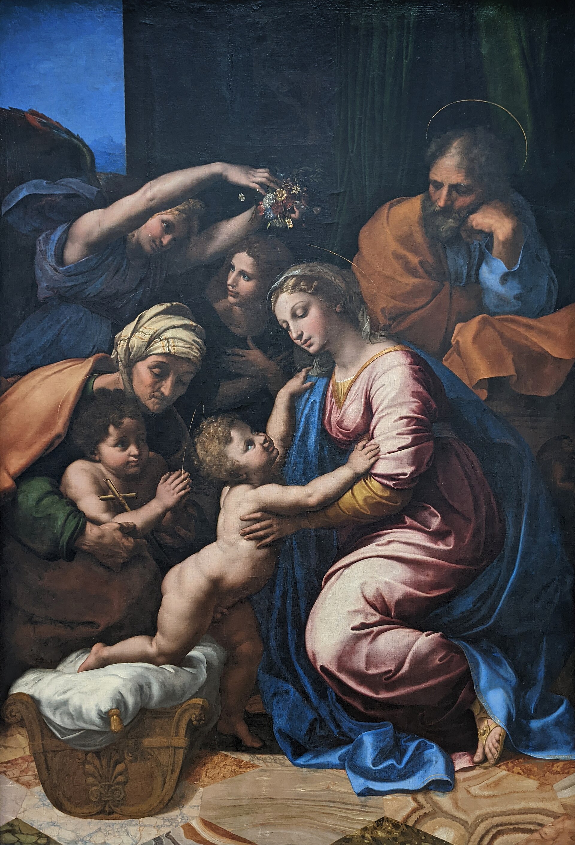 Imagem de referência de A Sagrada Família de Francisco I, descrito nos dados abertos como pintura de Rafael Sanzio