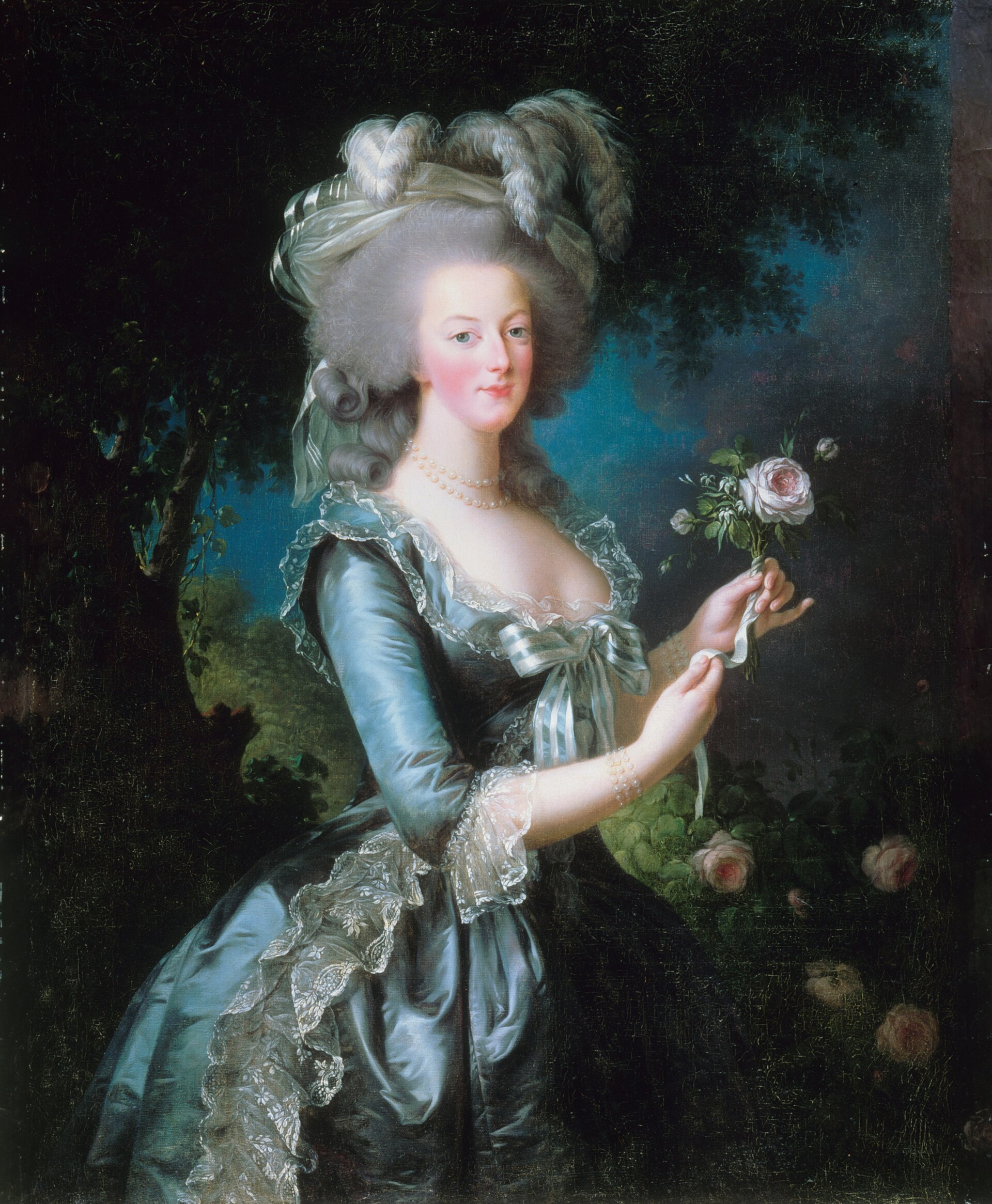 Imagem de referência de Maria Antonieta com uma Rosa, descrito nos dados abertos como pintura de Élisabeth-Louise Vigée-Le Brun