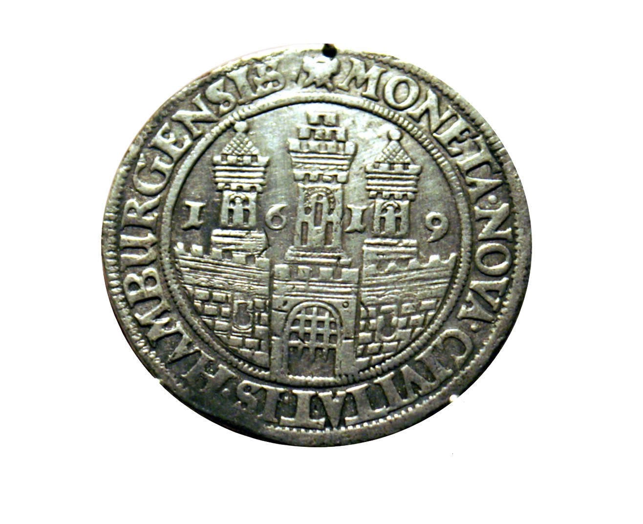 Imagem de referência de Reichsthaler, descrito nos dados abertos como moeda de prata padrão do introduzida pelo Sacro Império Romano-Germânico em 1566 para uso em todos os estados alemães