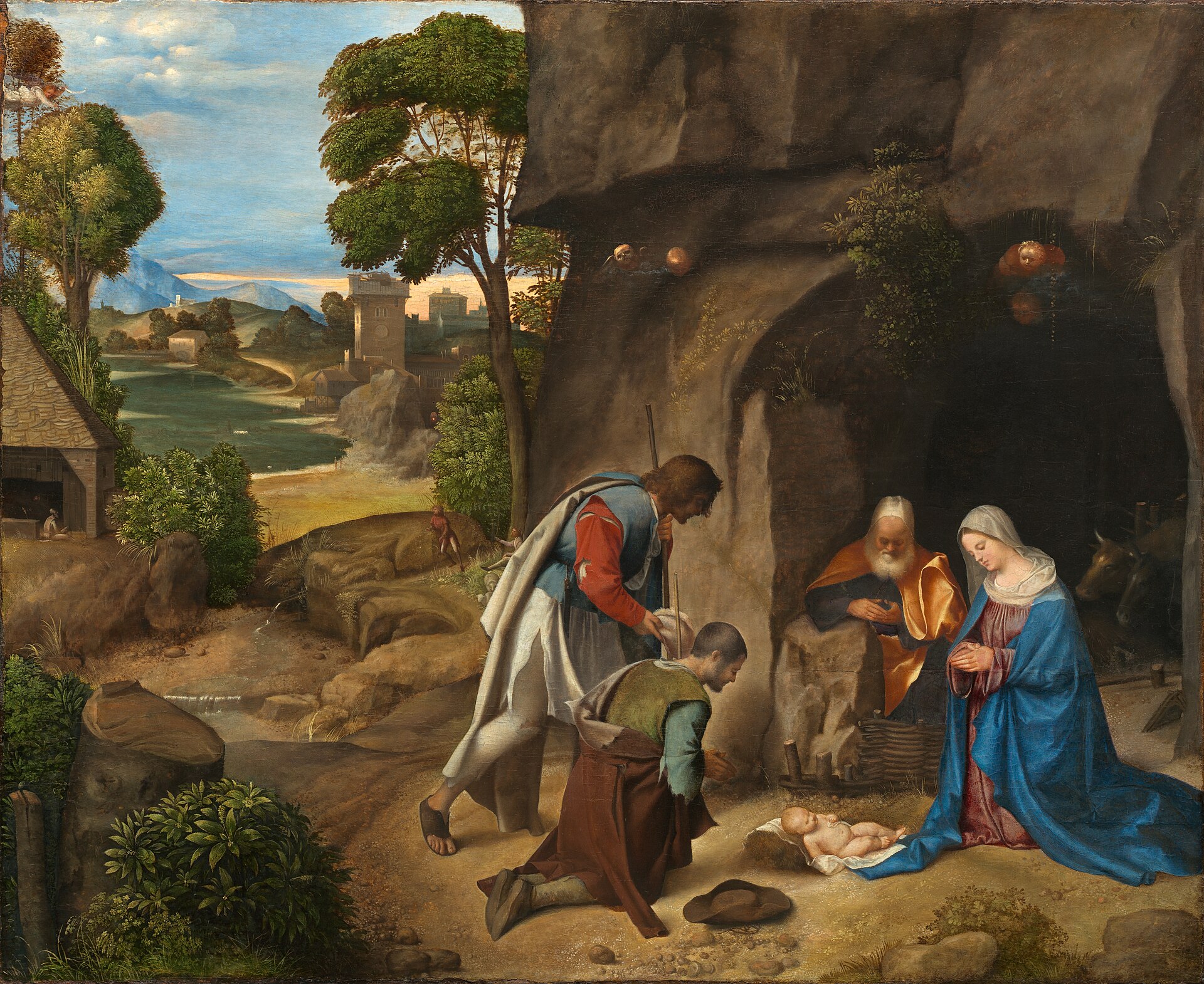 Imagem de referência de A Adoração dos Pastores, descrito nos dados abertos como pintura de Giorgione