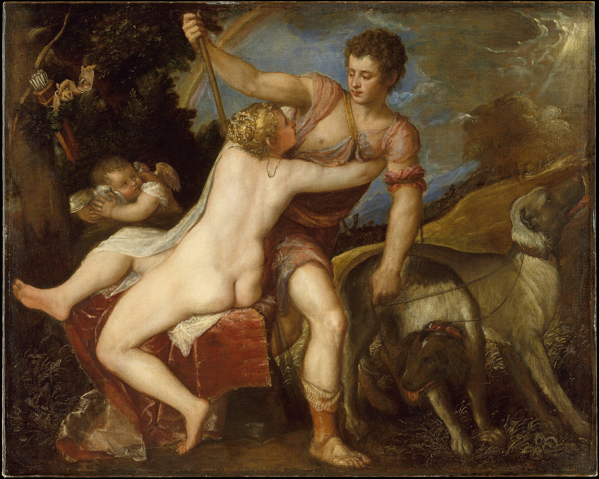 Imagem de referência de Vênus e Adônis, descrito nos dados abertos como pintura de Ticiano