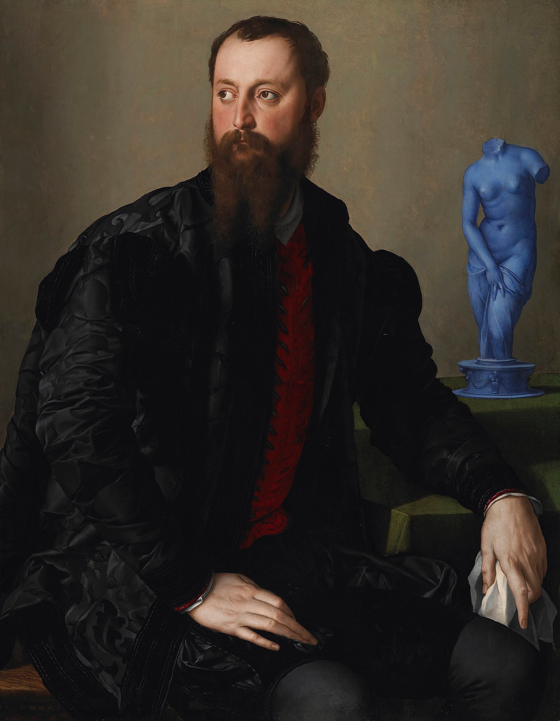 Imagem de referência de Retrato de um nobre, descrito nos dados abertos como pintura de Agnolo Bronzino
