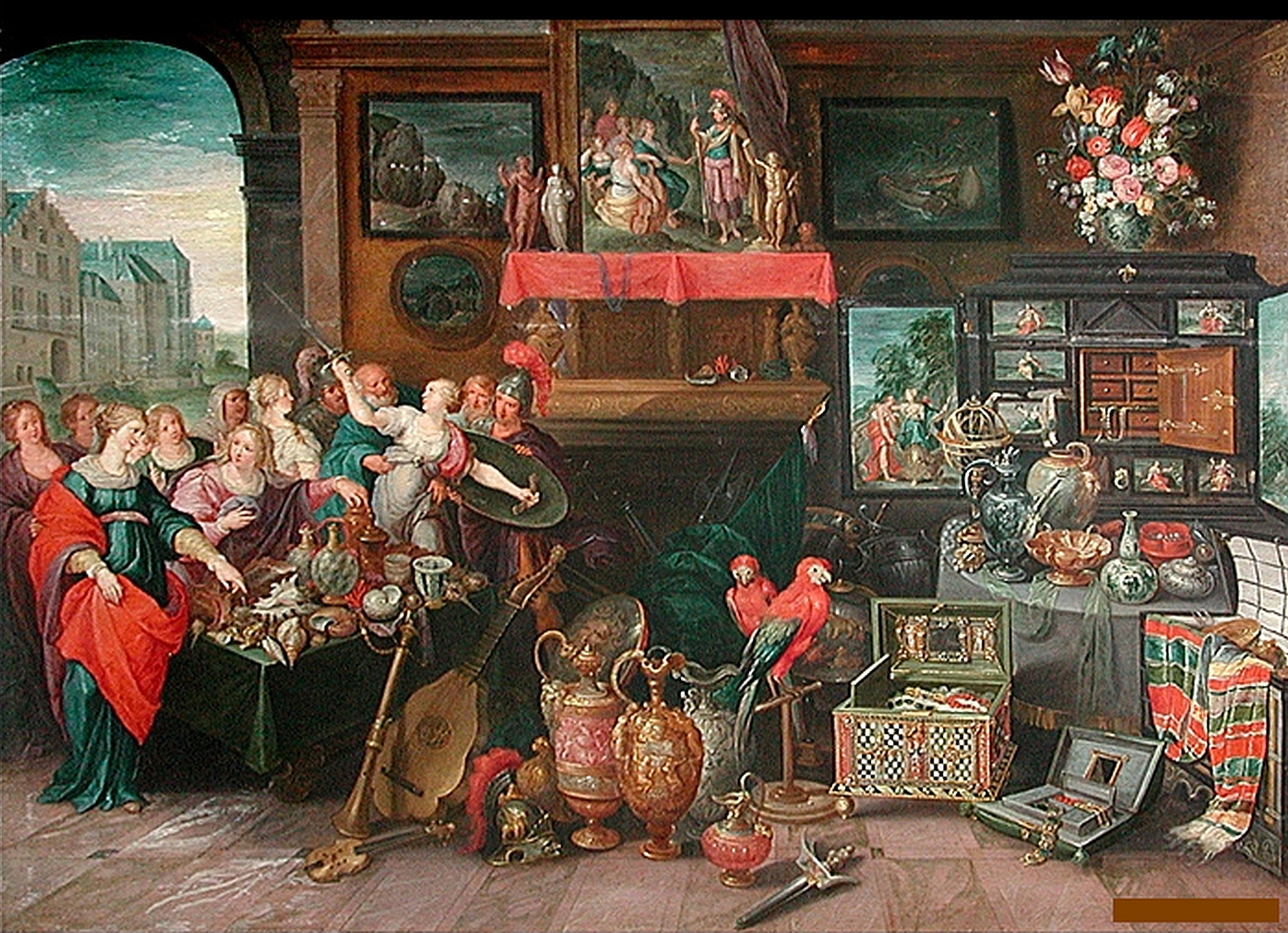 Imagem de referência de Ulisses reconhecendo Aquiles entre as Filhas de Lycomedes, descrito nos dados abertos como pintura de Frans Francken
