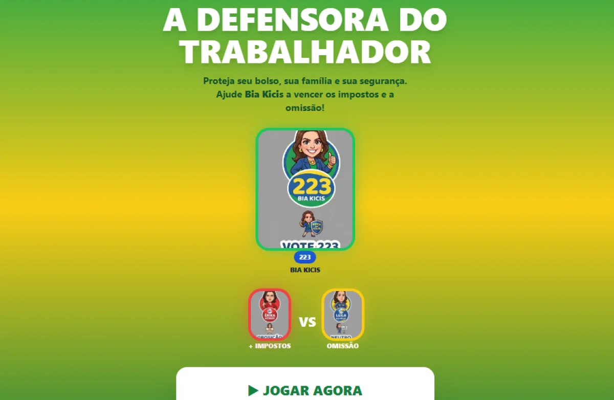Juíza suspende jogo virtual que promove candidatura de Bia Kicis