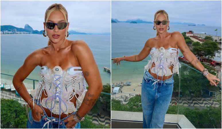 Look de Virginia para a NFL no Maracanã chama a atenção e divide opiniões