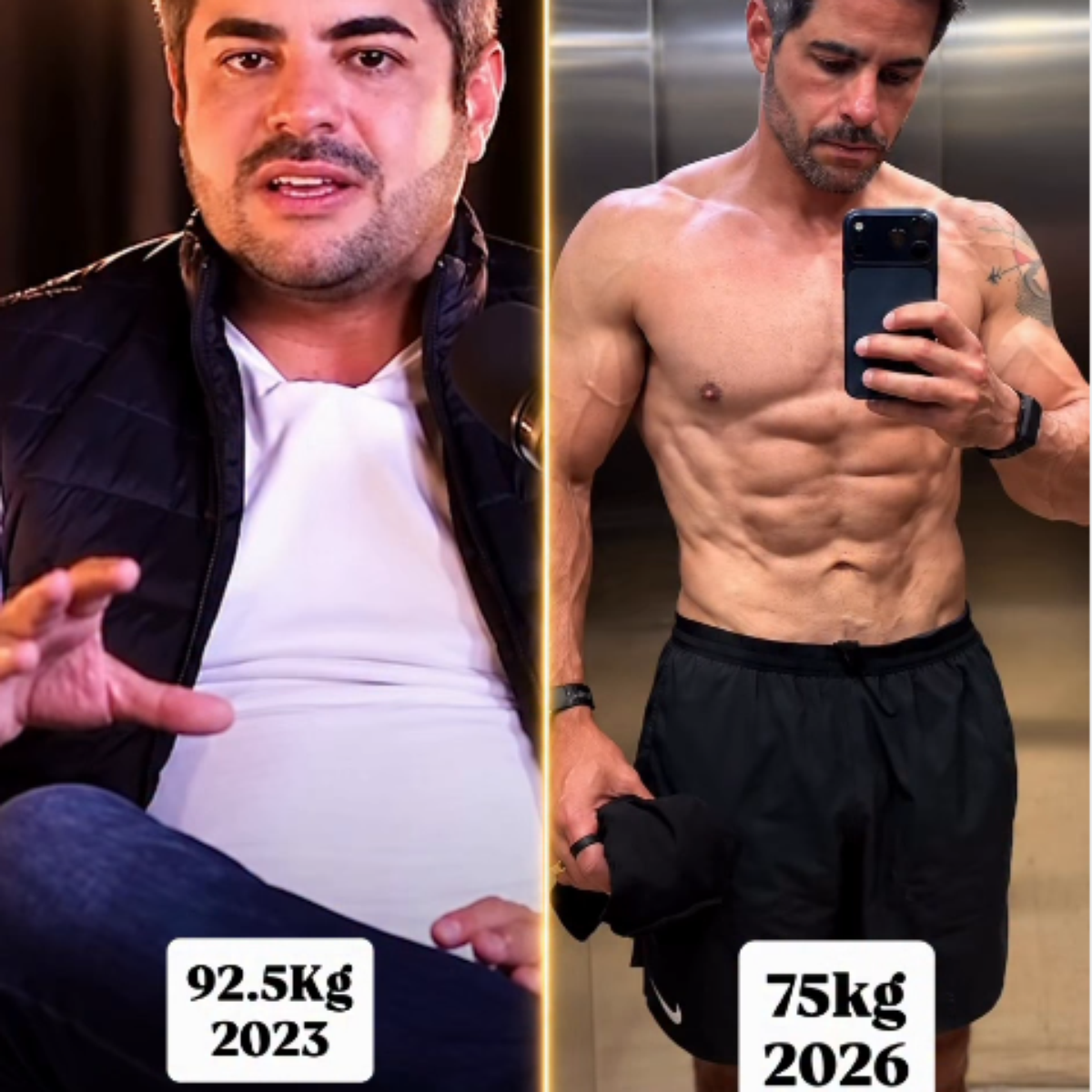 'Quero chegar aos 80 com disposição': o antes e o depois de marido de Simone Mendes