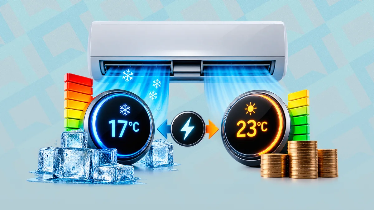 Imagem da matéria: Ar-condicionado no 17ºC gasta mais luz que no 23ºC? Veja o que diz especialista