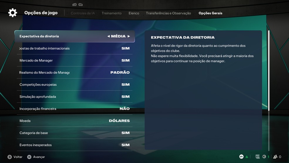 Modo Carreira realista no EA FC 27: melhores configurações e sliders