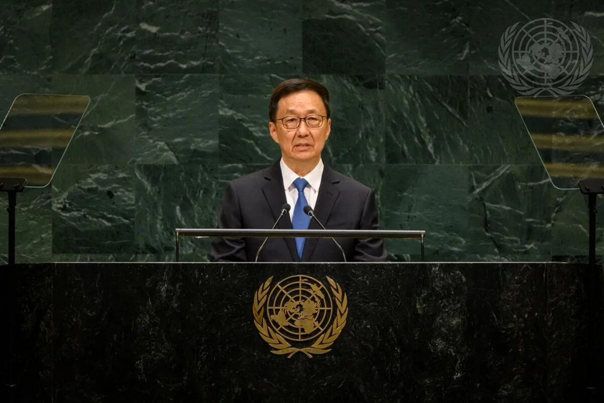 Imagem colorida do vice-presidente da China, Han Zheng na 81ª Assembleia da ONU