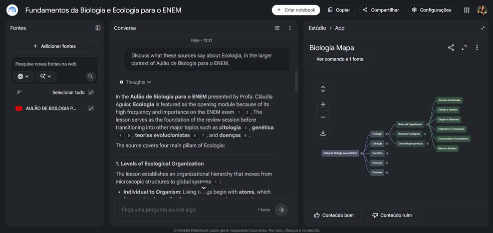 NotebookLM cria mapa mental? Veja como criar e usar o recurso para estudar