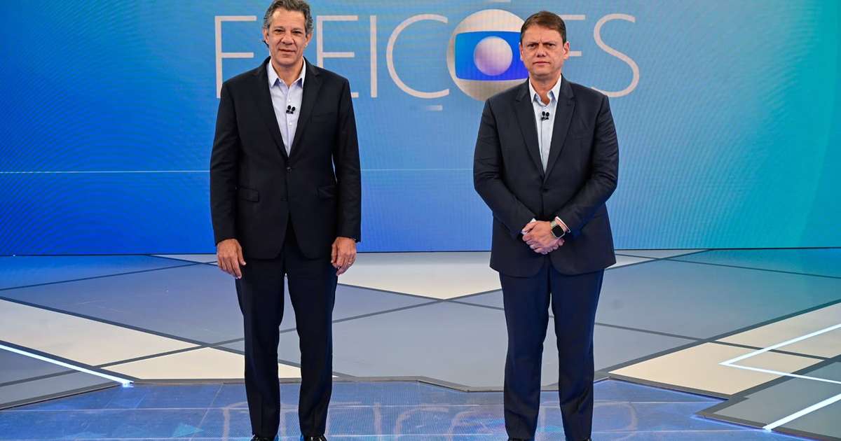 Bastidores de debate entre Tarcísio e Haddad teve risada por 'torta de climão', apoiadores de só um lado e imprensa isolada