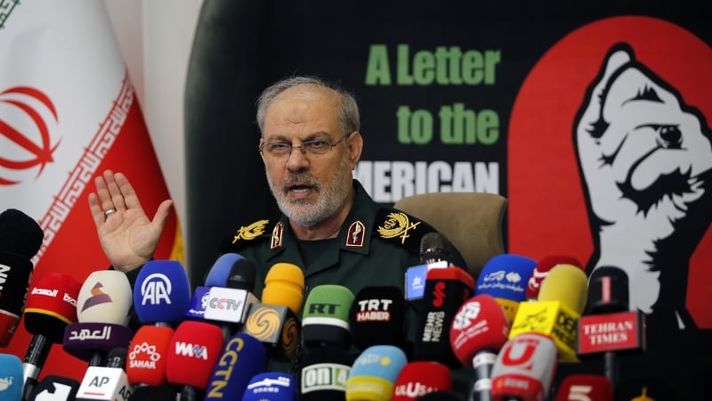 TEHRAN, IRAN - SEPTEMBER 29: (âRESTRICTIONS: NO Access Israel Media/Persian Language TV Stations Outside Iran/Strictly No Access BBC Persian/VOA Persian/Manoto TV/Iran International TVâ) Islamic Revolutionary Guard Corps (IRGC) spokesman Hossein Mohebbi