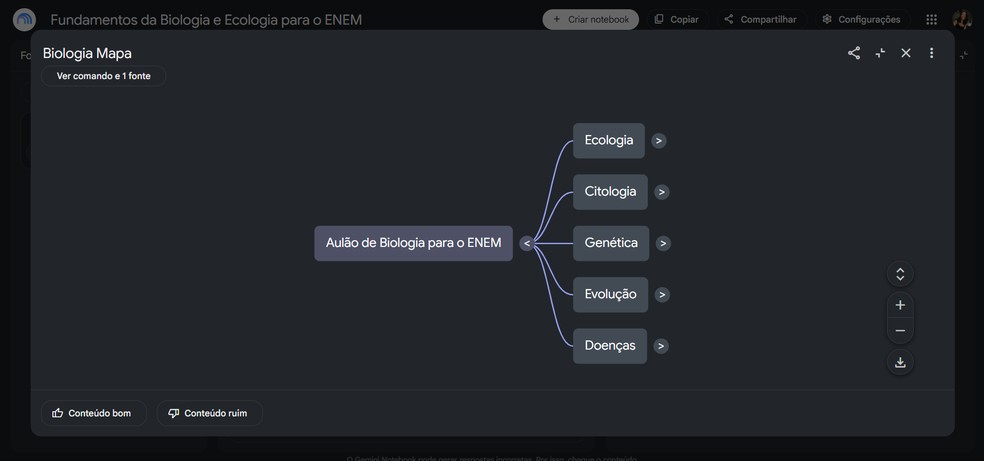 NotebookLM cria mapa mental? Veja como criar e usar o recurso para estudar
