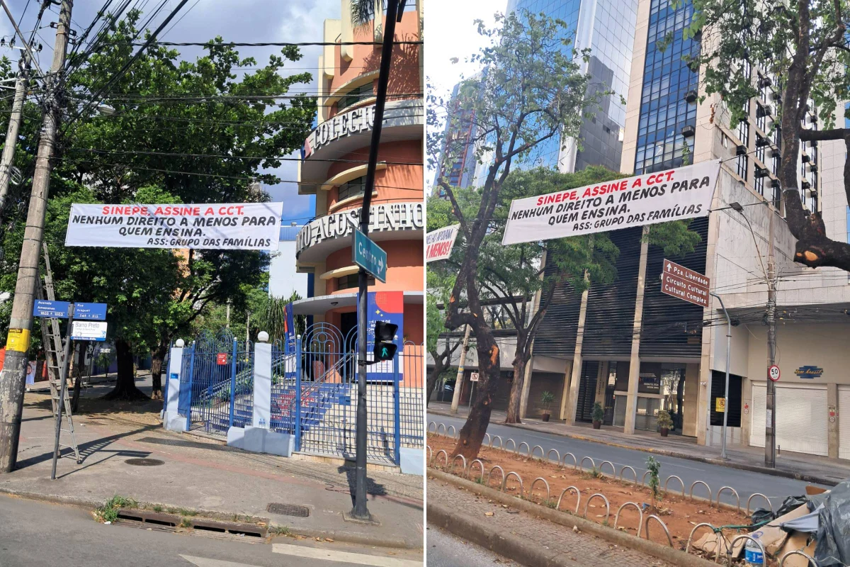 faixa greve escolas particulares