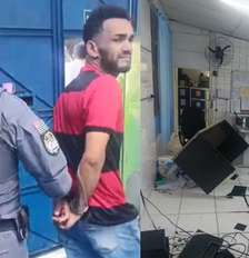 Pai foi preso em flagrante e encaminhado à delegacia, onde permanece à disposição da Justiça Foto: Reprodução/TV Globo