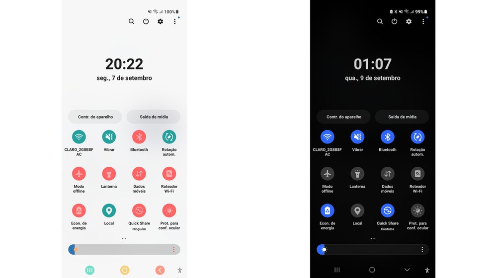 Wi-Fi continuou ligado durante o teste, enquanto a localização foi desativada quando não era necessária — Foto: Reprodução/Samsung Galaxy A03