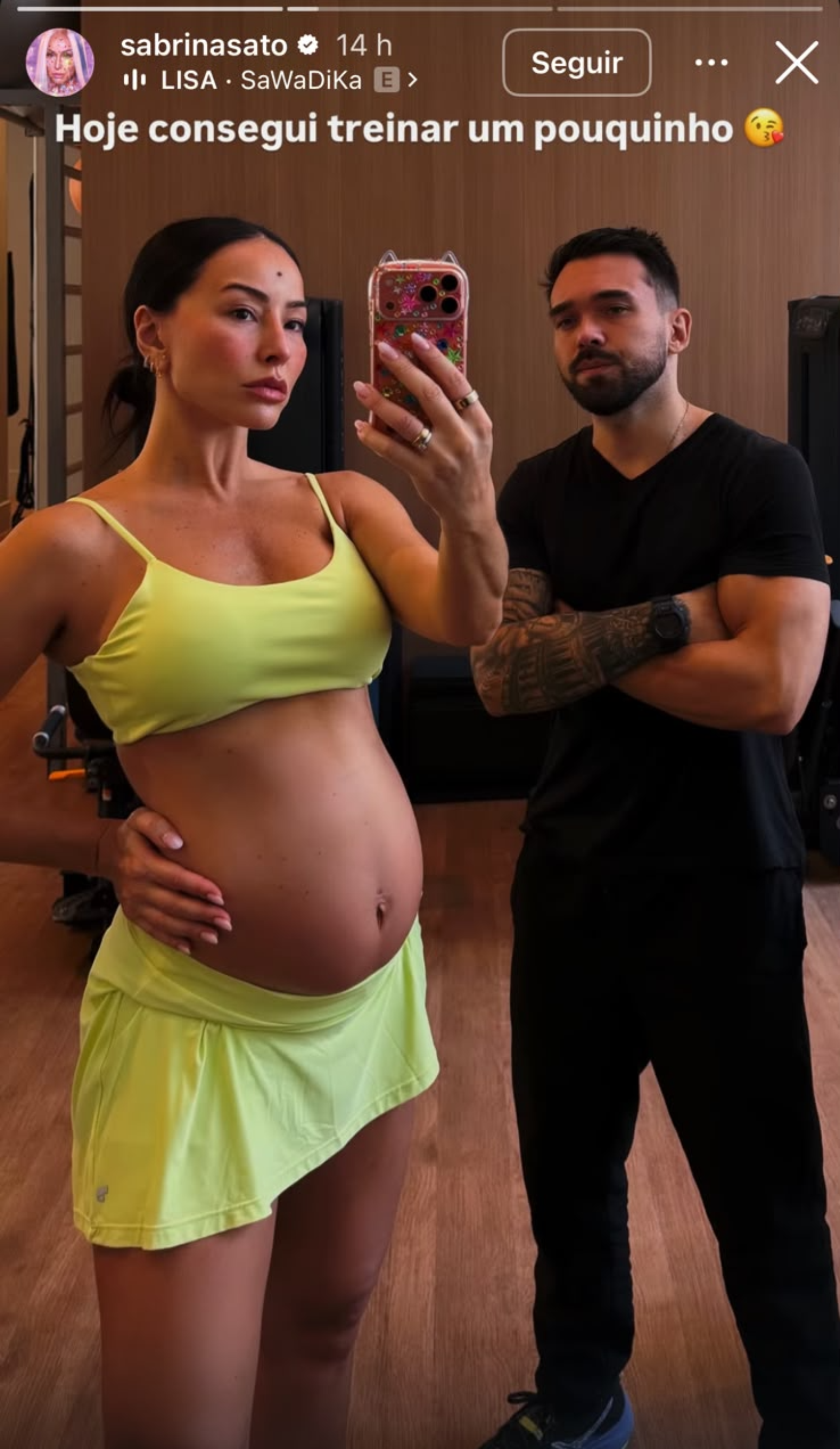 Sabrina Sato compartilhou momento fitness no Instagram