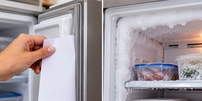 Aprenda a verificar a veda&ccedil;&atilde;o da borracha do freezer, remover sujeira e reconhecer danos que podem exigir a troca da pe&ccedil;a. Foto: Imagem gerada por intelig&ecirc;ncia artificial / Catraca Livre