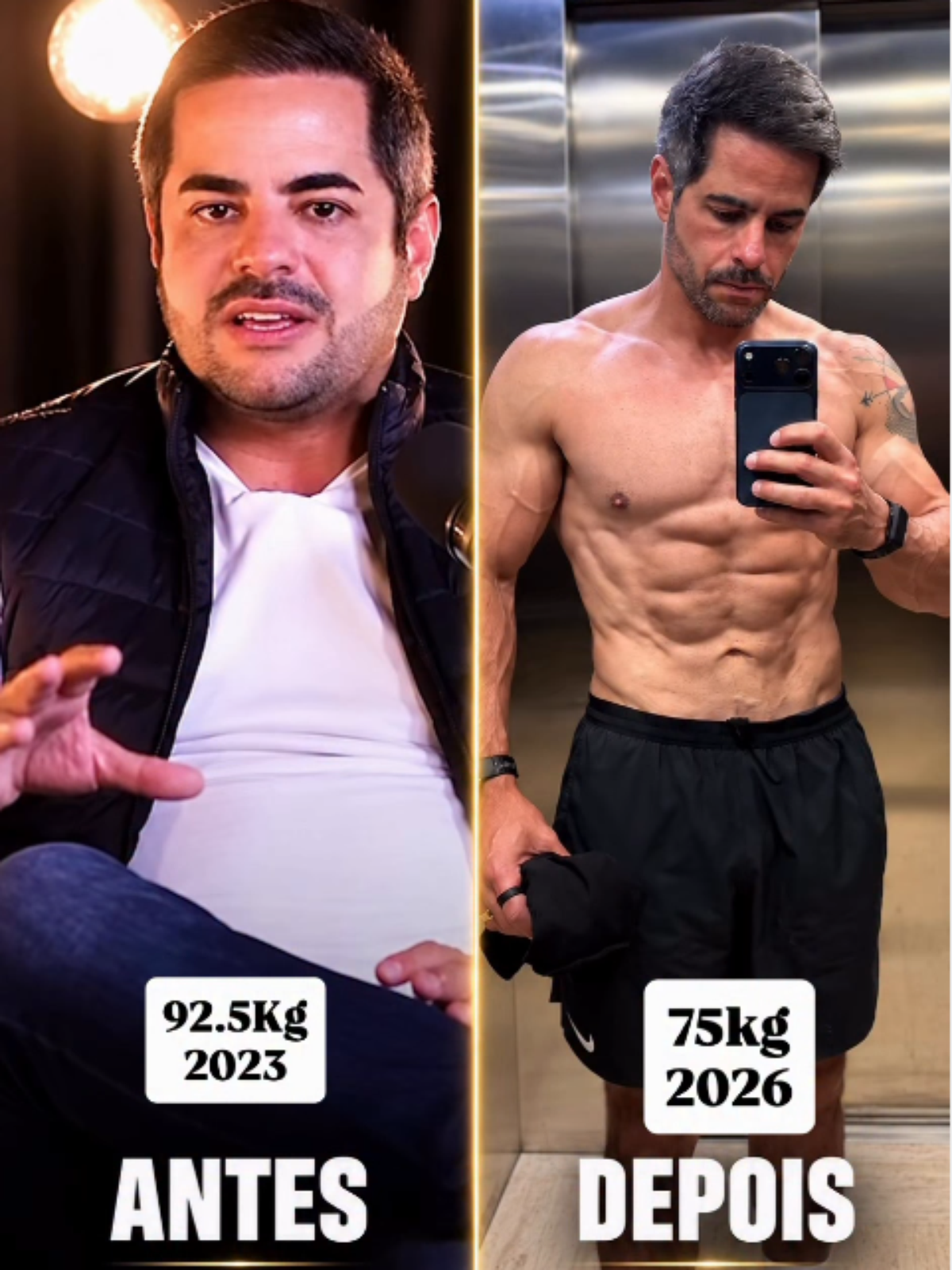 'Quero chegar aos 80 com disposição': o antes e o depois de marido de Simone Mendes