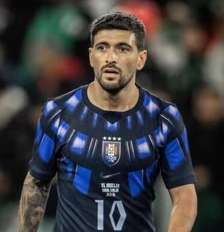 Arrascaeta em treino com a seleção do Uruguai Foto: Divulgação