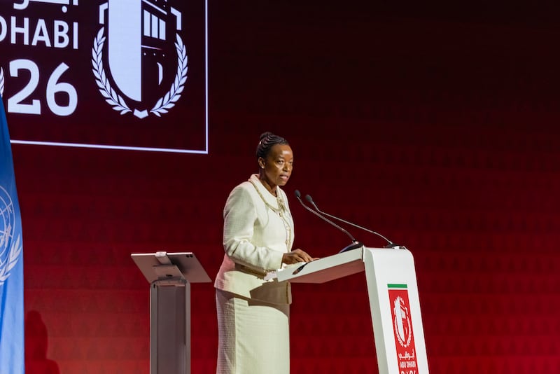 Monica Juma, executive director of the UN Office on Drugs and Crime, in Abu Dhabi. Antonie Robertson / The National