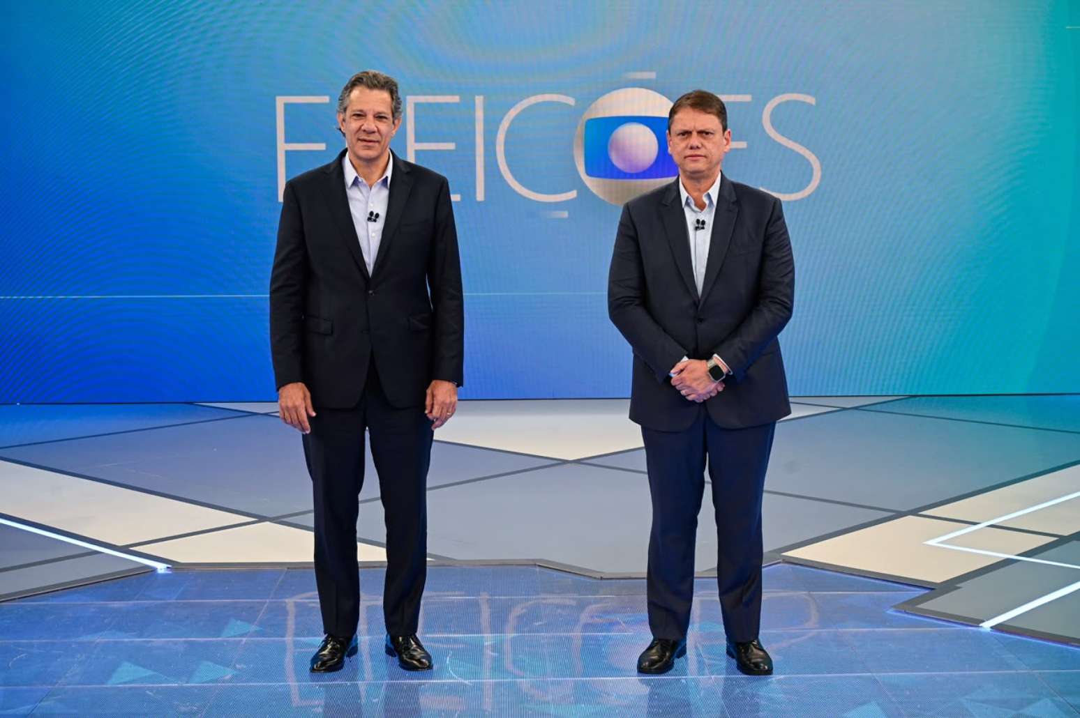 Candidatos ao governo de S&atilde;o Paulo, Fernando Haddad (PT) e Tarc&iacute;sio de Freitas (Republicanos)