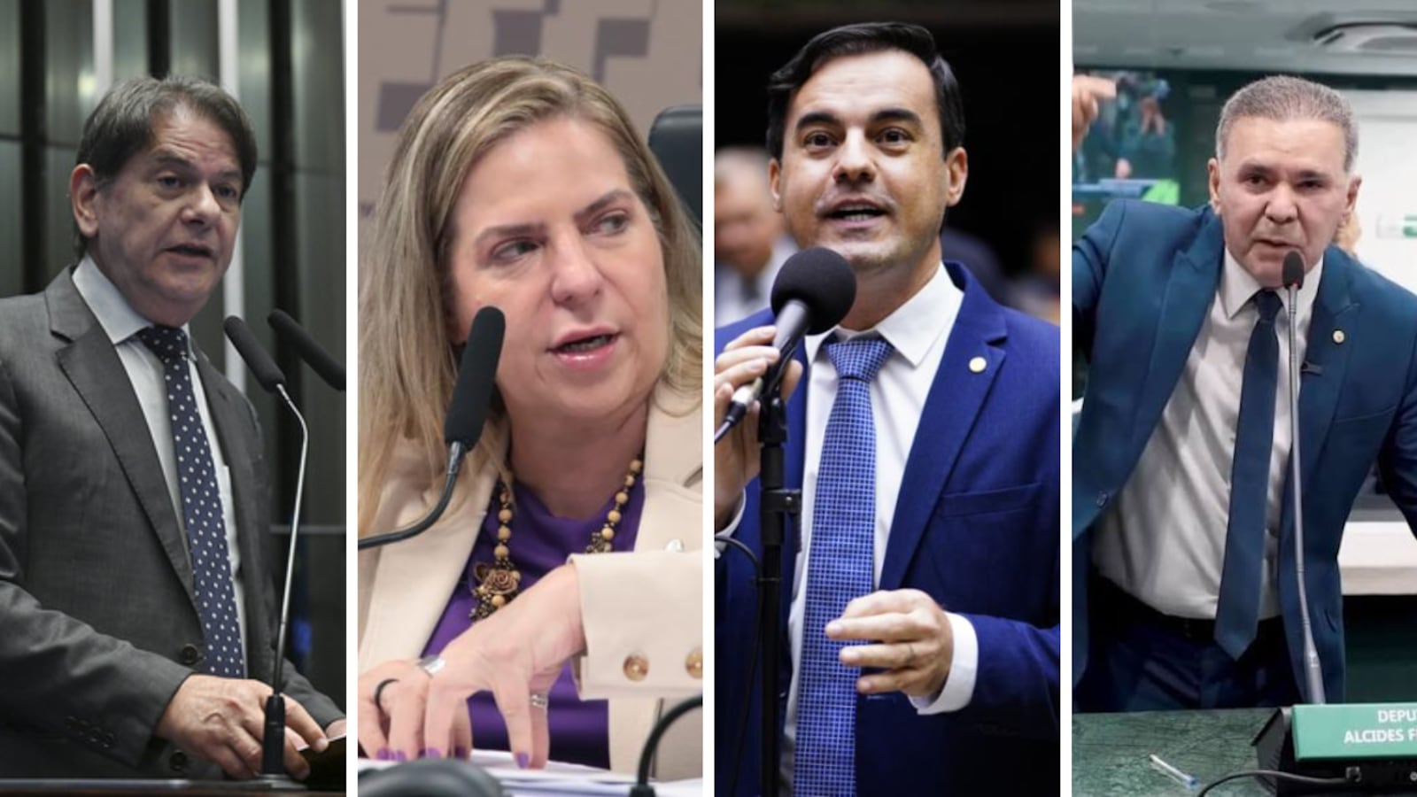 Cid Gomes, Luizianne Lins, Capitão Wagner e Alcides Fernandes disputam o Senado no CE Montagem: Ton Molina/Agência Senado; Bruno Spada e Pablo Valadares/Câmara dos Deputados e Reprodução/Facebook