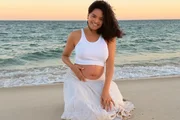 Lucy Ramos exibe barrigão na reta final da gravidez da segunda filha; fotos