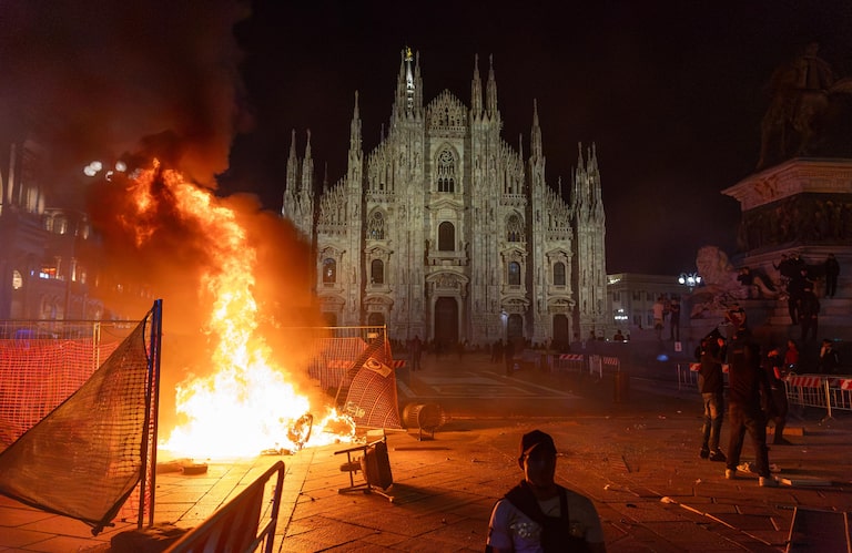 Protestos por direitos sociais na Itália terminam em confrontos com a polícia em diversas cidades