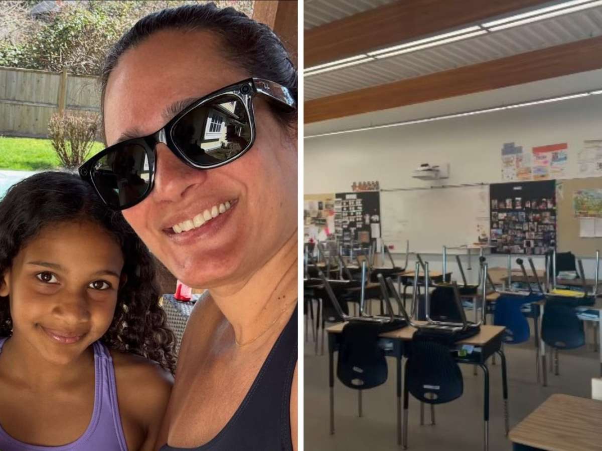 Esposa de Jacaré, do É o Tchan, se impressiona ao visitar escola pública no Canadá: 'Apaixonada pela educação daqui'