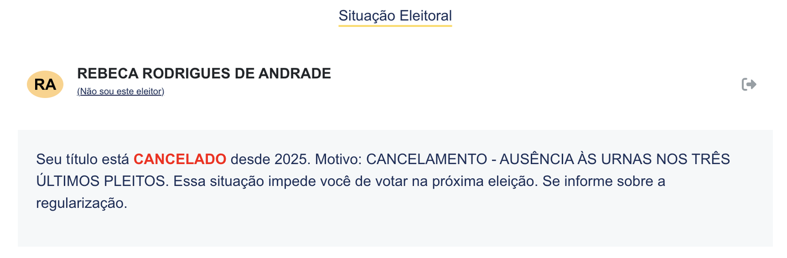 Rebeca Andrade está com título de eleitor cancelado