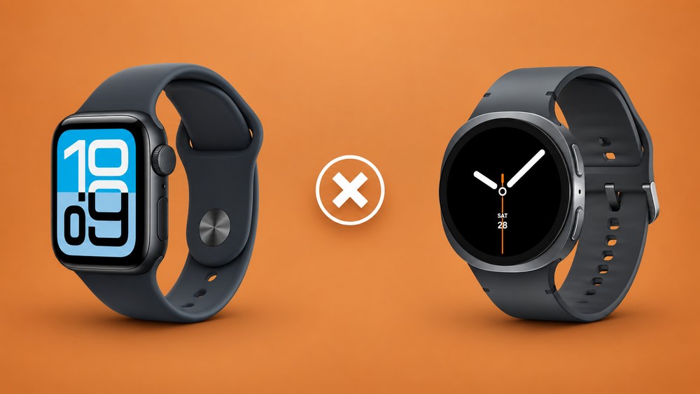 Apple Watch e Galaxy Watch estão entre os smartwatches mais completos do mercado, mas apostam em formatos, sistemas e ecossistemas diferentes. — Foto: Arte/TechTudo