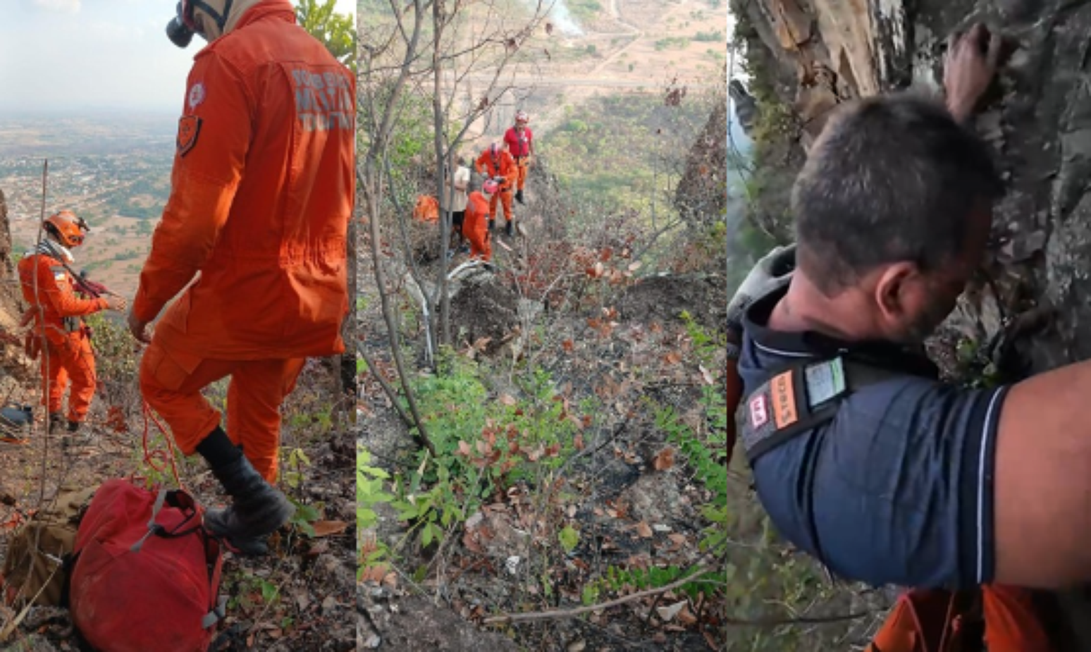Turista ficou preso &agrave; beira de um precip&iacute;cio de 70 metros