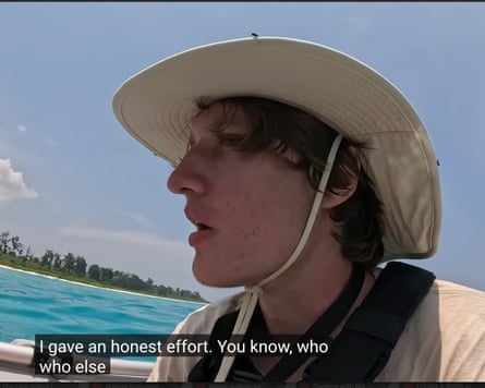 Mishka Polyakov in a YouTube video clip of his visit to North Sentinel Island, India.