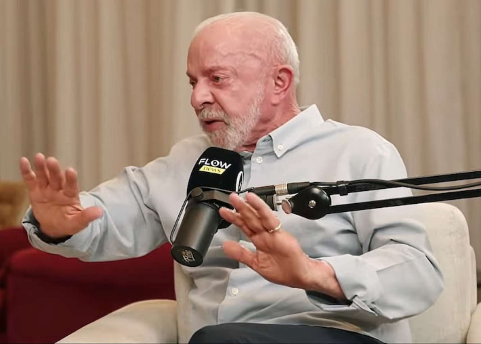 Lula em entrevista ao Flow Podcast. Foto: Reprodução/Lula via Youtube