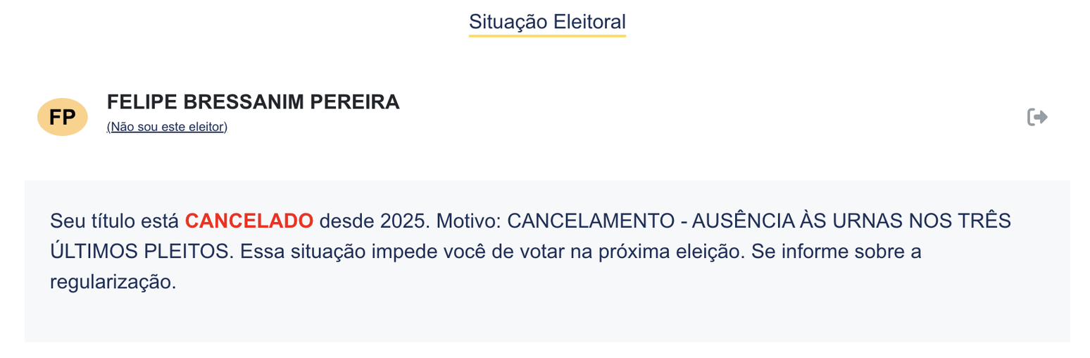 Felca está com título de eleitor cancelado
